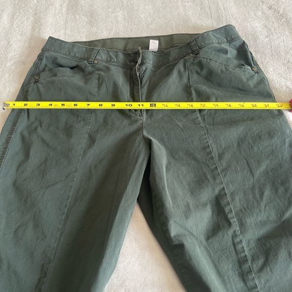 Chicos‎ Womens Pants straight ankle-length Size 2.5 (12/14) Green Pockets Button - Picture 9 of 16
